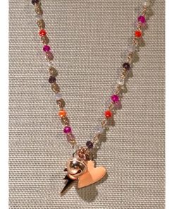 Alternative view of Girocollo Rosario Lilla 3 Charms