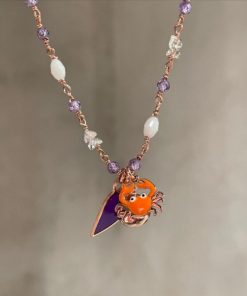 Girocollo Rosario Lilla 3 Charms