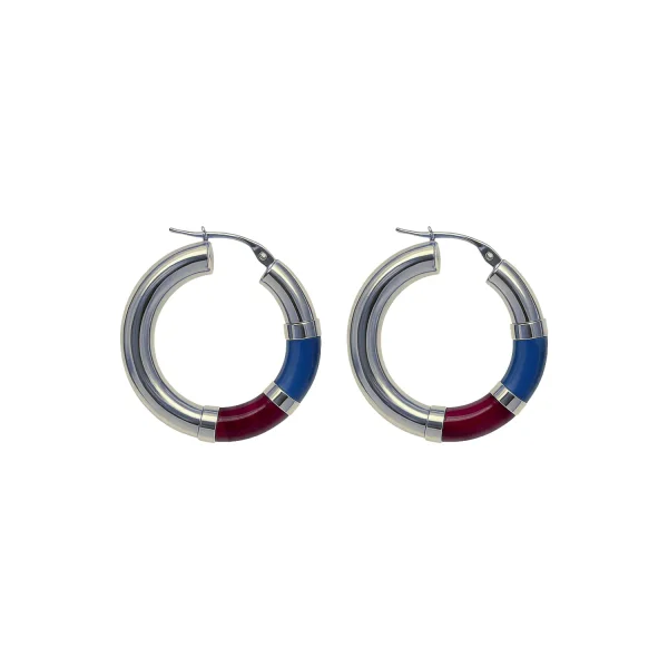 Orecchini Cerchio 90’s Baby - Blu/Rosso