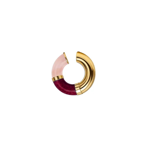 Earcuff 90's Baby - Rosa antico / Bordeaux - Oro giallo