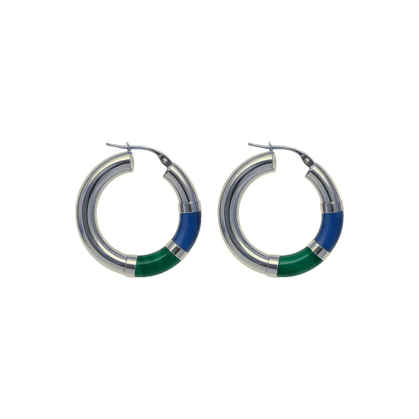 Orecchini Cerchio 90’s Baby - Verde/Blu