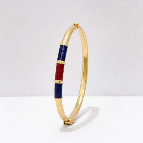 Vista alternativa di Bracciale 90's Baby - Blu / Bordeaux Finitura Argento