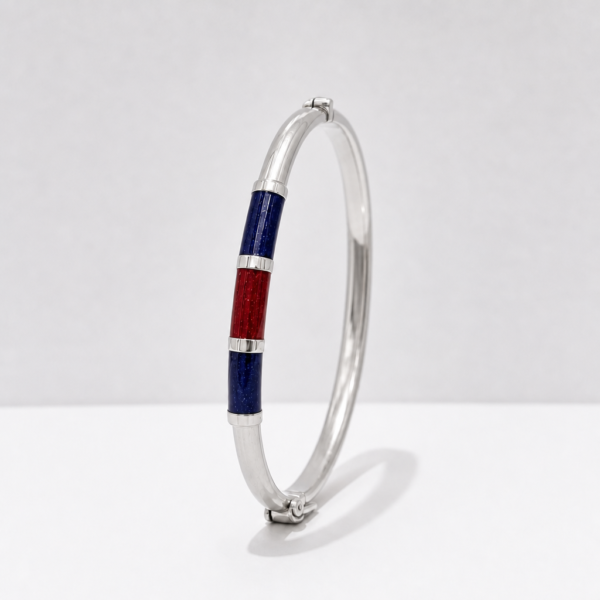 Vista alternativa di Bracciale 90's Baby - Blu / Bordeaux Finitura Argento