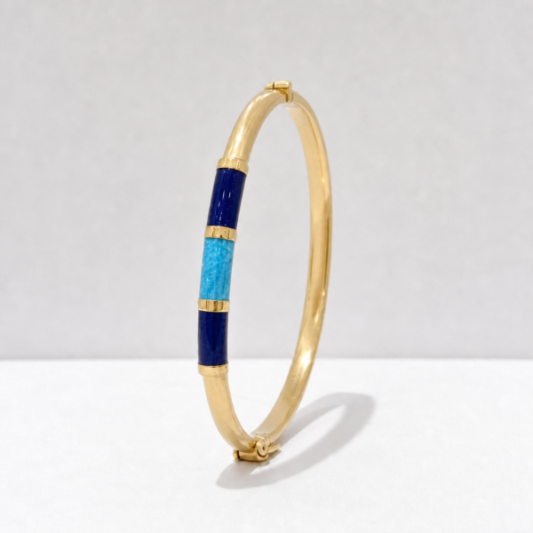Vista alternativa di Bracciale 90's Baby - Blu / Azzurro Finitura Oro