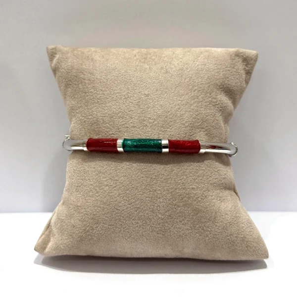 Alternative view of Bracciale 90’s Baby - Bordeaux / Verde