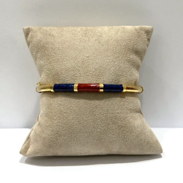 Alternative view of Bracciale 90’s Baby - Blu / Bordeaux