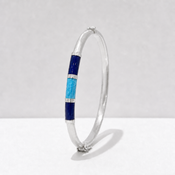 Vista alternativa di Bracciale 90's Baby - Blu / Azzurro Finitura Oro