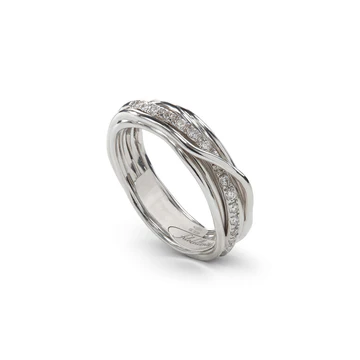 Anello Filodellavita Classic 7 fili in Argento 925 e Diamanti Bianchi