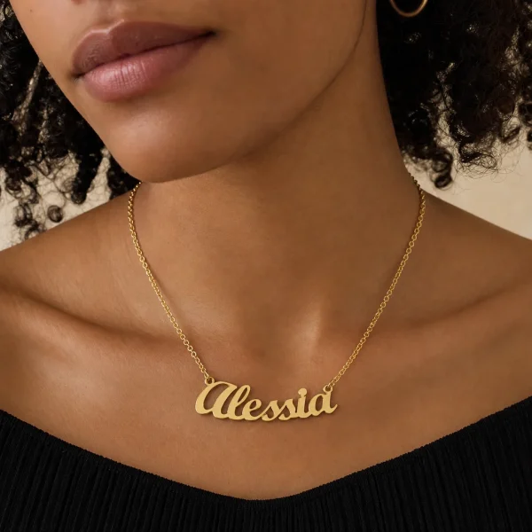 Alternative view of Collana Nome Oro Giallo
