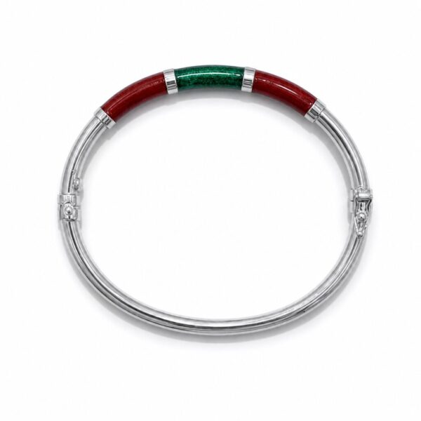Bracciale 90's Baby - Bordeaux / Verde - Argento