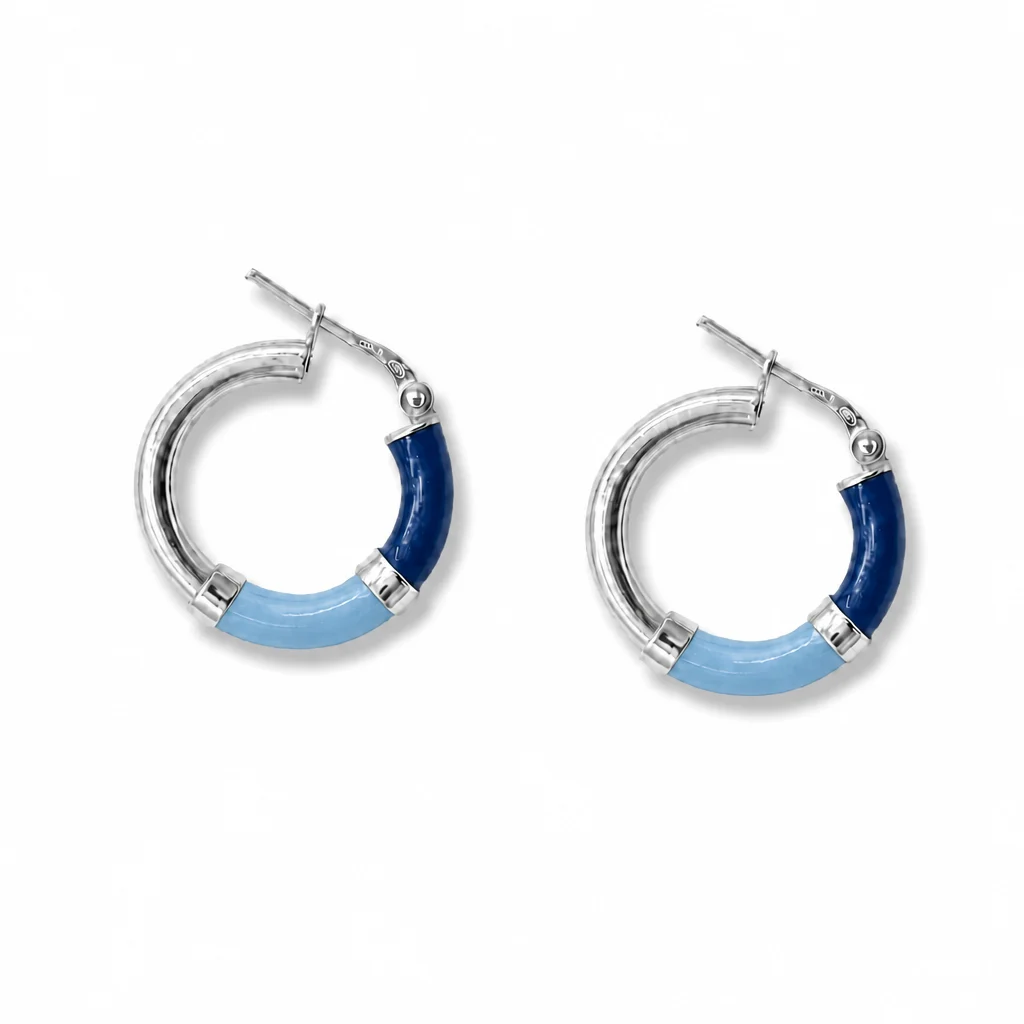 Orecchini Cerchio 90's Baby - Blu/Azzurro - immagine 4