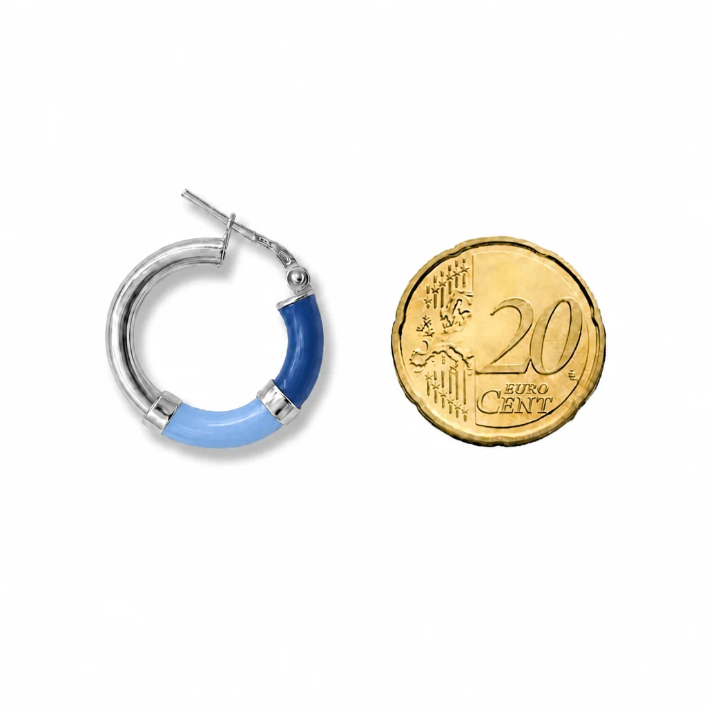 Orecchini Cerchio 90's Baby - Blu/Azzurro - immagine 5