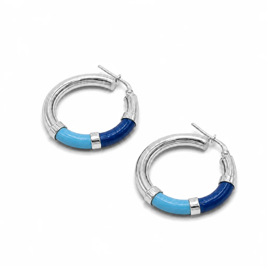 Orecchini Cerchio 90's Baby - Blu/Azzurro