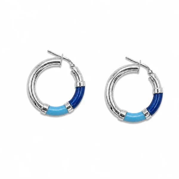 Alternative view of Orecchini Cerchio 90's Baby - Blu/Azzurro