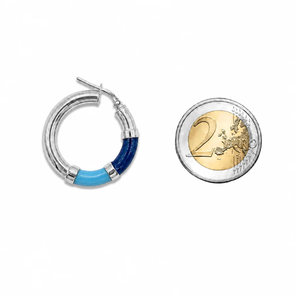Orecchini Cerchio 90's Baby - Blu/Azzurro - immagine 3