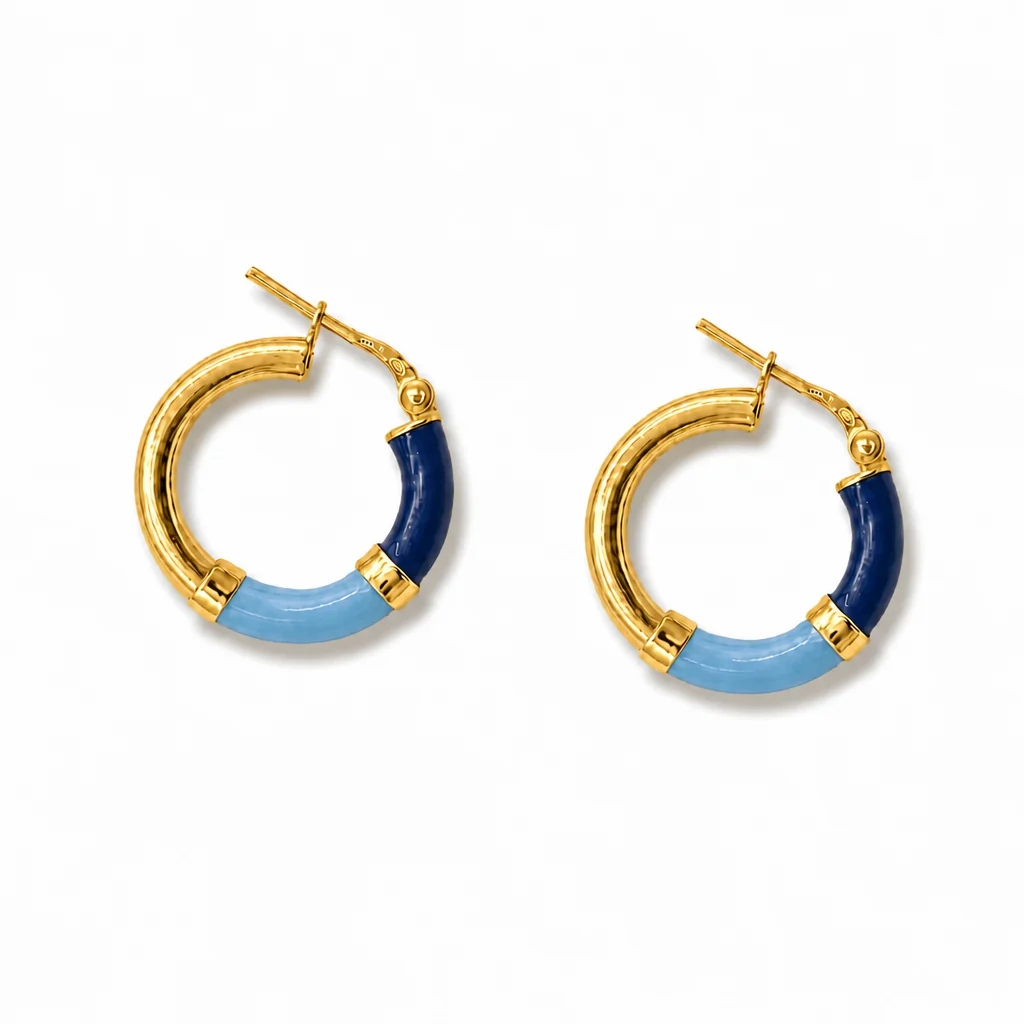 Orecchini Cerchio 90's Baby - Blu/Azzurro - immagine 6