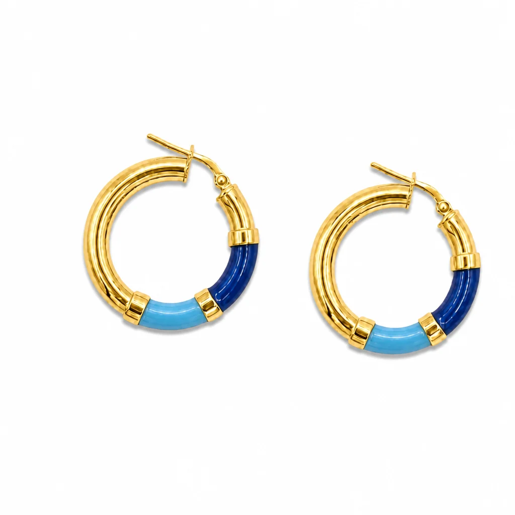 Orecchini Cerchio 90's Baby - Blu/Azzurro - immagine 8