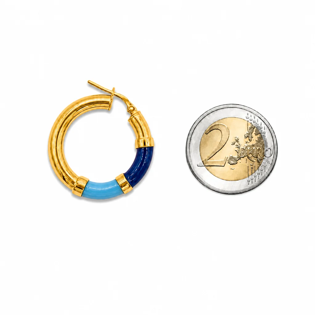 Orecchini Cerchio 90's Baby - Blu/Azzurro - immagine 9