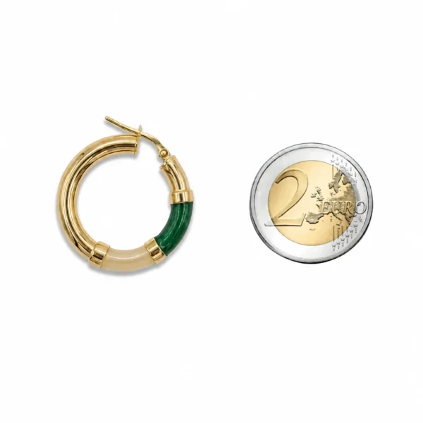 Alternative view of Orecchini Cerchio 90's Baby - Champagne / verde