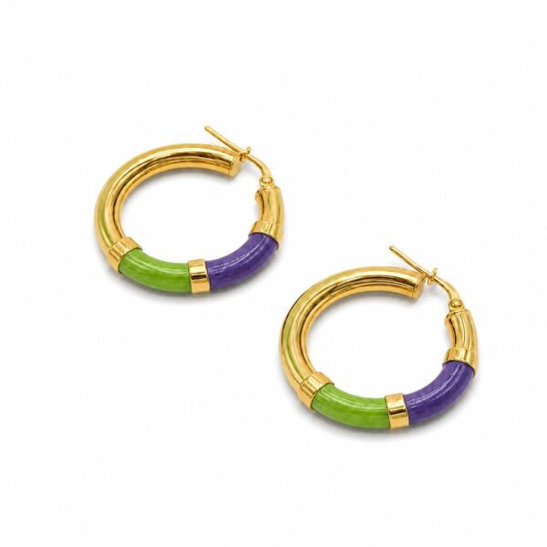 Orecchini Cerchio 90's Baby - Verde mela / Viola